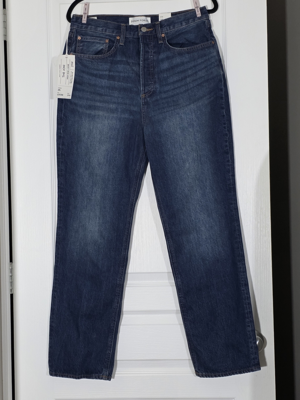 NWT Denim Forum The Joni High Rise Loose - Dark Blue N Stormy Size 29W/29L